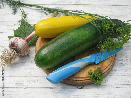 Vegetables on a wooden board for dietary nutrition.