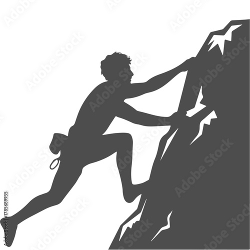 Rock Climber Silhouette on Mountain