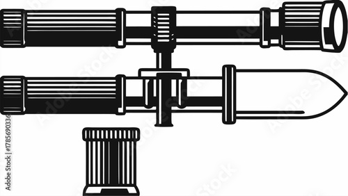 Classic tattoo design featuring a vintage syringe and medicine vial for edgy, retro themes