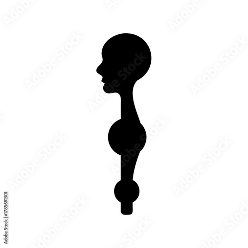 Abstract human profile silhouette mannequin icon vector art Vector, illustration