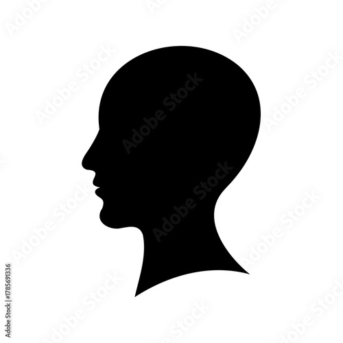 Human head silhouette profile, conceptual image for many uses Vector, illustration