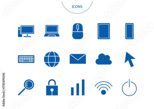 インターネット　アイコン ピクトグラム　ベクター イラスト　セット