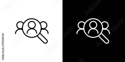 Talent Acquisition Icon Finding and Identifying Qualified Candidates with a Magnifying Glass