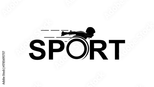 parasport lettering, black isolated silhouette