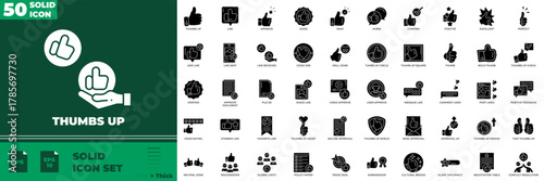 Thumbs Up Solid Editable Icons set