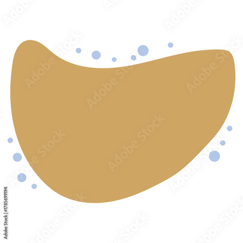 Abstract Tan Shape with Blue Dots
