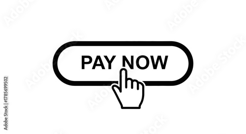 Pay Now Button with Hand Cursor Icon