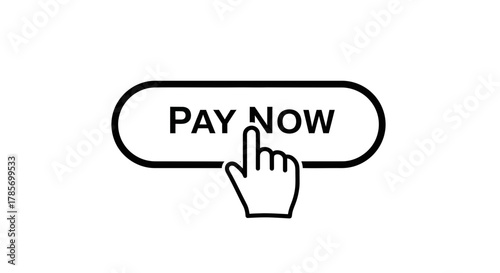 Pay Now Button with Hand Cursor Icon