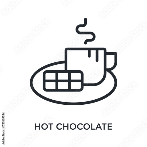 Hot Chocolate Icon Outline Style. Vector Illustration For Graphic Design