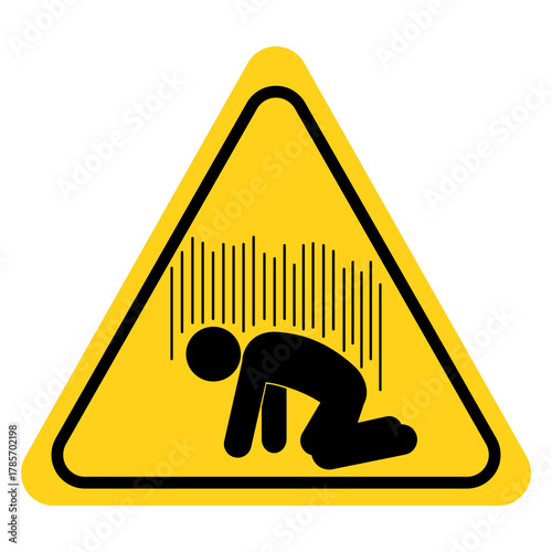 Confined Space Sign, Underground structures reservoirs and other places with limited space. Hazardous conditions, such as lack oxygen, presence toxic gases. Flat vector illustration design isolated