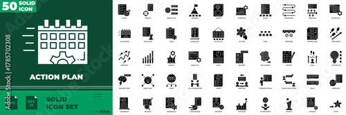 Action Plan Solid Editable Icons set.