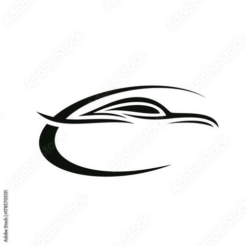 Luxury line art logo set  elegant woman beauty and modern car silhouette vector illustration