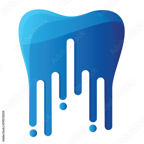 Abstract blue tooth logo — dental care and technology concept vector design