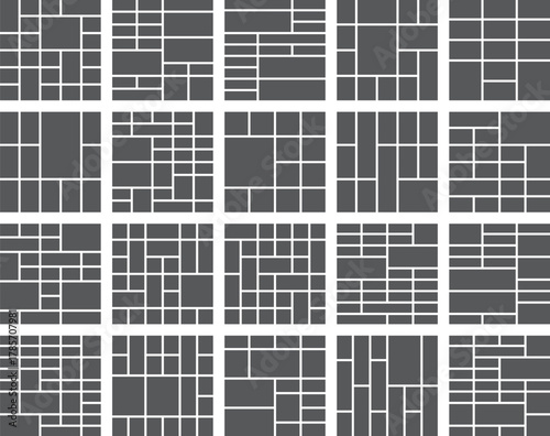 Creative photo collage grid layouts template collection for media design