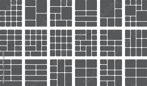 Modern photo collage templates and grid layouts collection for design projects