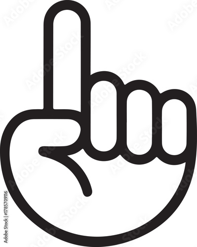 Left pointing hand vector symbol depicting a clear direction or selection gesture for user interface