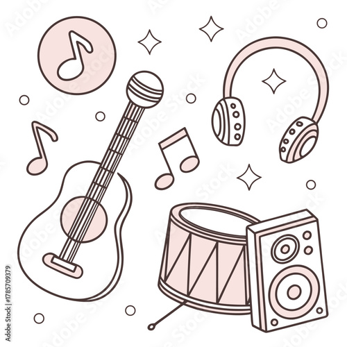 musical and song arranger vector set 