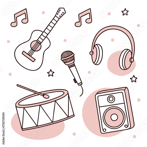 musical set tool sound vector illustration