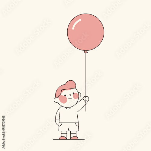 kid baloon birthday child boy vector 