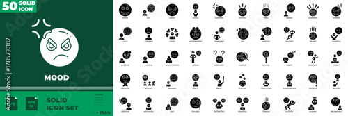 Mood Solid Editable Icons set.