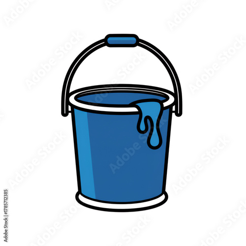 blue bucket.isolated on a white background.