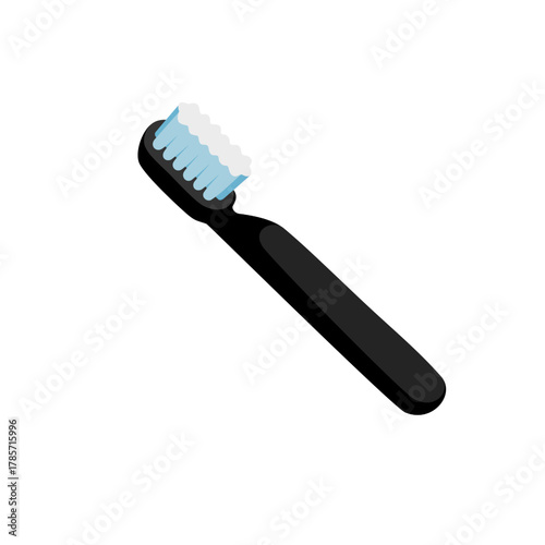 Toothbrush with colored toothpaste, care for the oral cavity and teeth, vector on  white background 