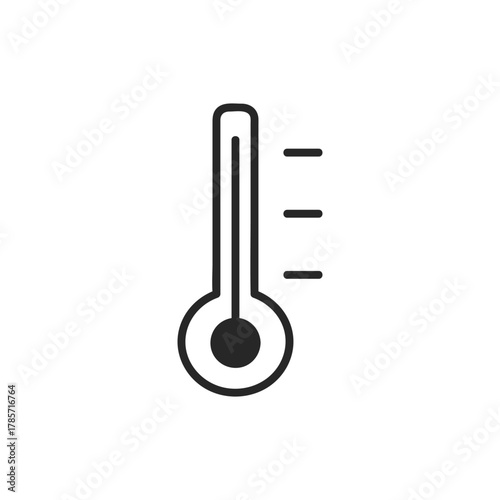 シンプルな高い数値の温度計のアイコン 暑い 熱い