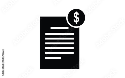 Financial Document with Dollar Sign Symbolizing Cost or Payment
