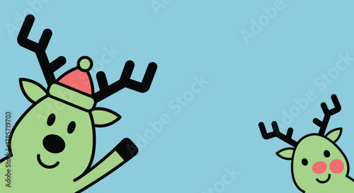 Delightful reindeer peeking out, festive Christmas holiday cheer here