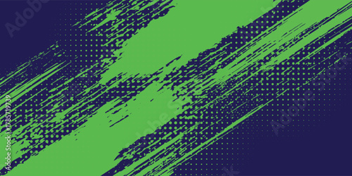 Dots halftone green and blue color pattern gradient grunge texture background. Dots pop art comics sport style modern blue abstract background.