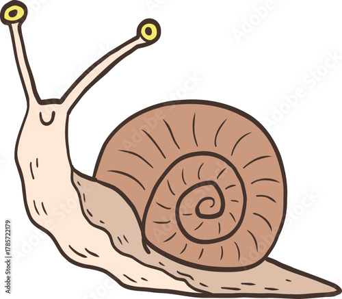 Illustration of a Cute Cartoon Snail