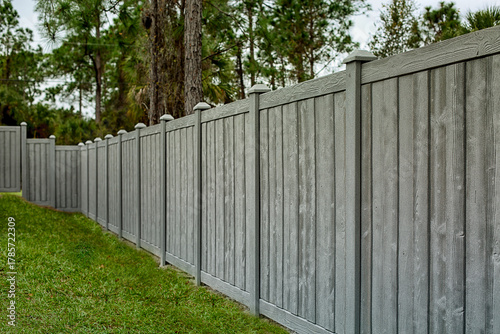 Gray Composite Fence Solid Privacy around your house for back yard protection and privacy