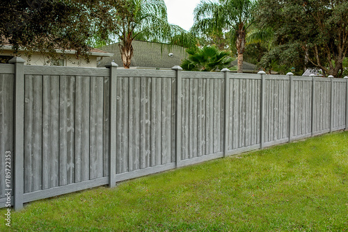 Gray Composite Fence Solid Privacy around your house for back yard protection and privacy
