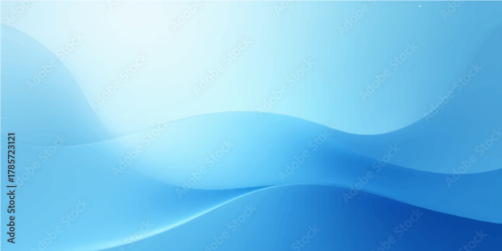 Fototapeta premium Soft blue abstract background vector illustration featuring a smooth, flowing wave design with light lines and a subtle water texture for a digital art wallpaper