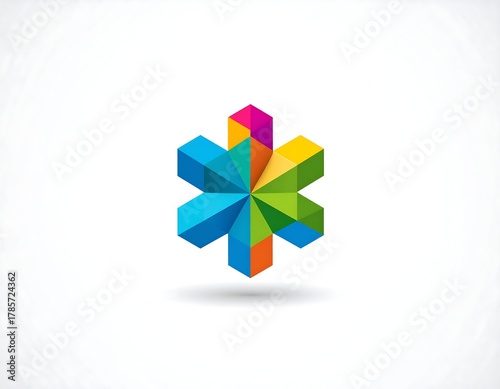 Colorful abstract six-point shape against a white background Free Download Colorful abstract six-point shape against a white background - GFXLoad