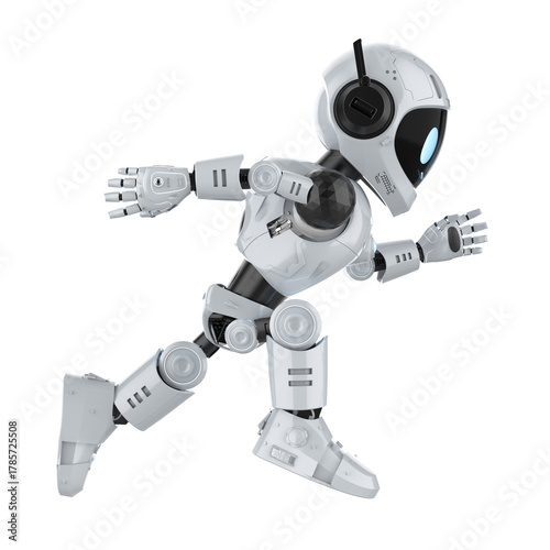 Robotic personal assistant running on white background