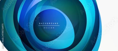 Abstract blue layers create tunnel illusion. Modern design, vibrant colors, smooth gradients. Background element for digital projects.