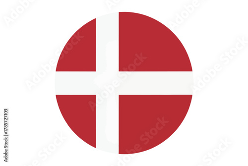 Free Download Danish flag icon simple flat vector design isolated on white background - GFXLoad