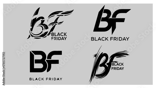 Modern Black Friday Sale Icon Designs Set