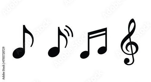 Musical notes and symbols for melody, rhythm, and elegant composition