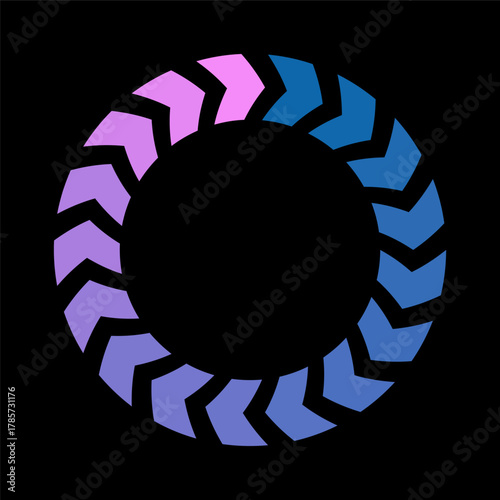 Colorful circle loader icon. Symbol of reload, refresh, loading, recycle and repeat. Interconnecting round arrow vector icon
