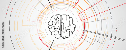Abstract brain and artificial intelligence background