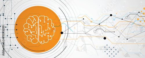 Abstract brain and artificial intelligence background