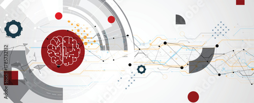 Abstract brain and artificial intelligence background