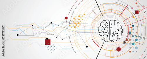 Abstract brain and artificial intelligence background