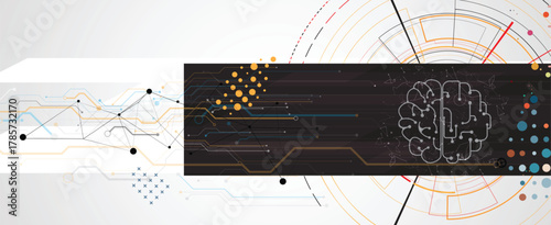 Abstract brain and artificial intelligence background