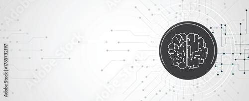 Abstract brain and artificial intelligence background