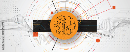 Abstract brain and artificial intelligence background