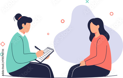 A therapist listens attentively to a patient during a counseling session, offering support and guidance to address mental health concerns.