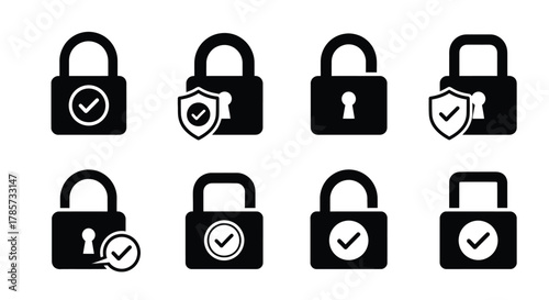 Secure data with a modern set of lock icons for digital protection